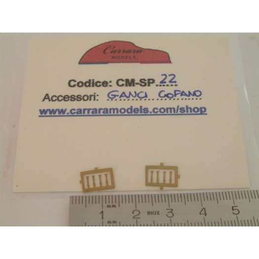 CM-SP22 set 8 pz ganci cofano in fotoincisione tipo abarth - scala 1:43